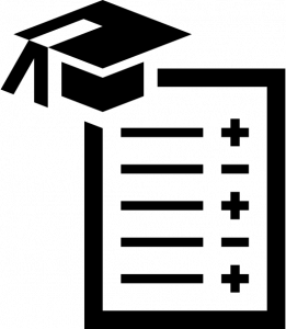 Line drawing of a report card from school
